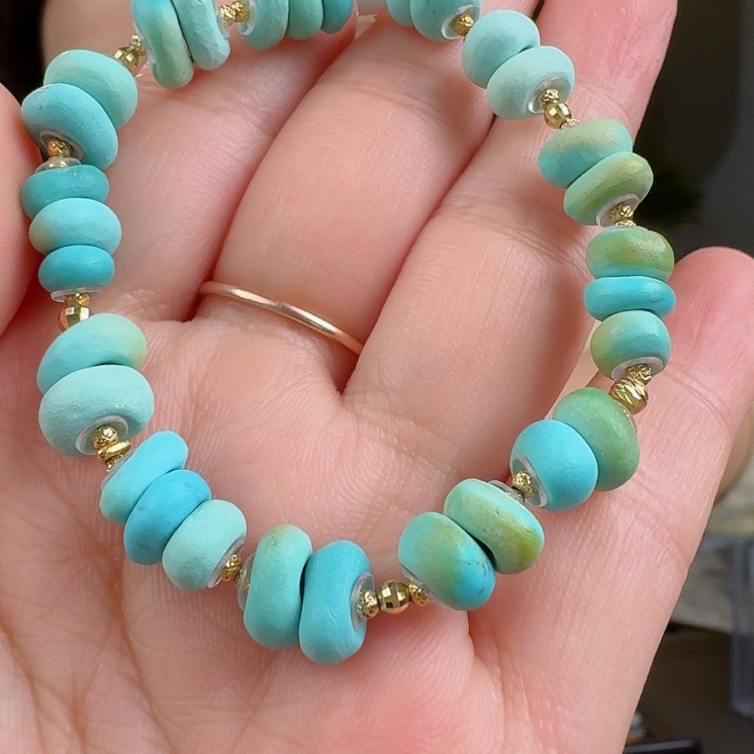 绿松石珠宝奇石18K金镶嵌