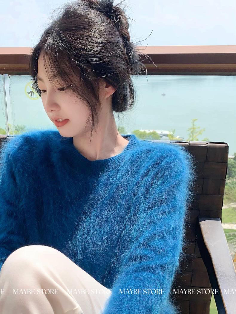 【晓雪】无缝一体羊绒衫女100山羊绒拉毛针织套头毛衣女冬新款