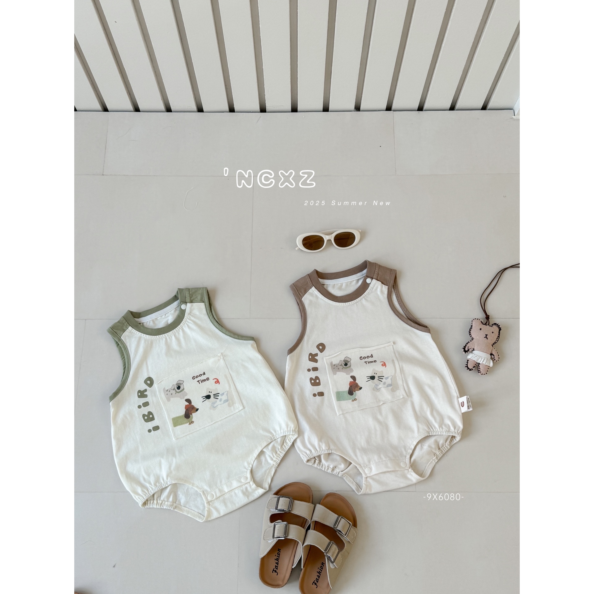 【NO退NO换】欢宝3店-奶茶小猪-2025夏-编码0361-9X6080-萌宠包屁衣