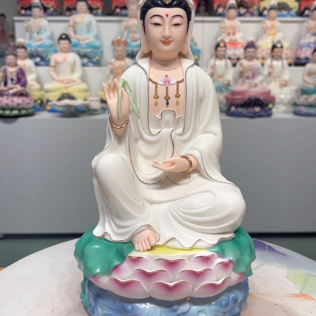 摆件瓷摆件观音13吋