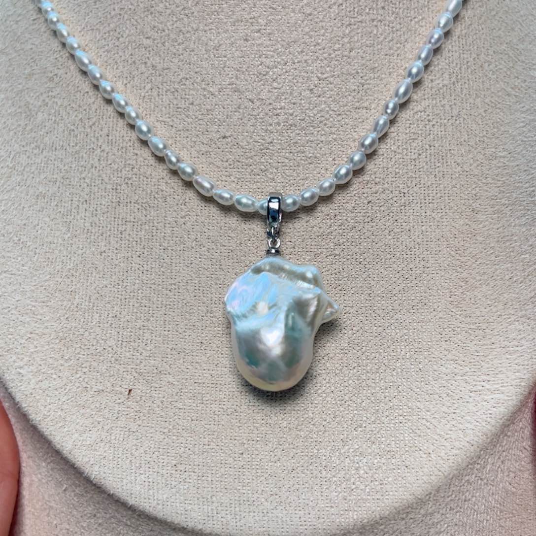 淡水珍珠吊坠(不含链)未镶嵌精品白巴无暇