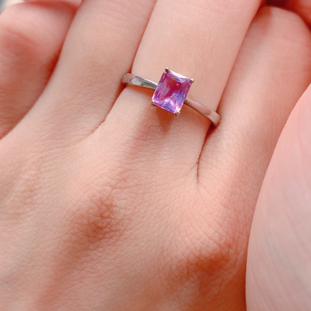 蓝宝石戒指银S925镶嵌