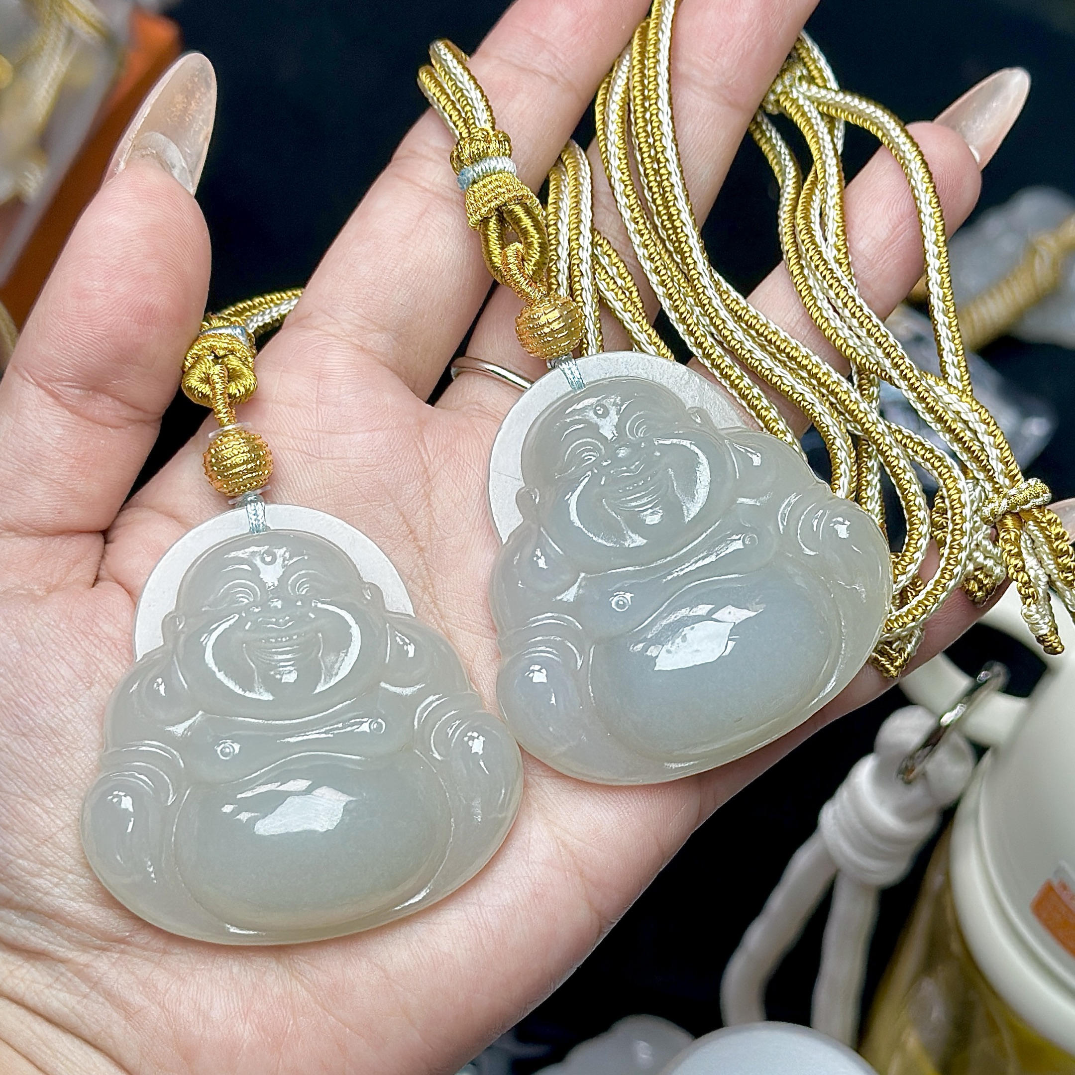 【CH】18k金和田玉佛公吊坠（多样性发其一）