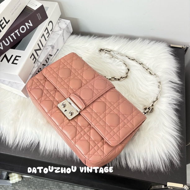 95新 DIOR/迪奥 西柚粉 miss dior 菱格链条斜挎包xk 