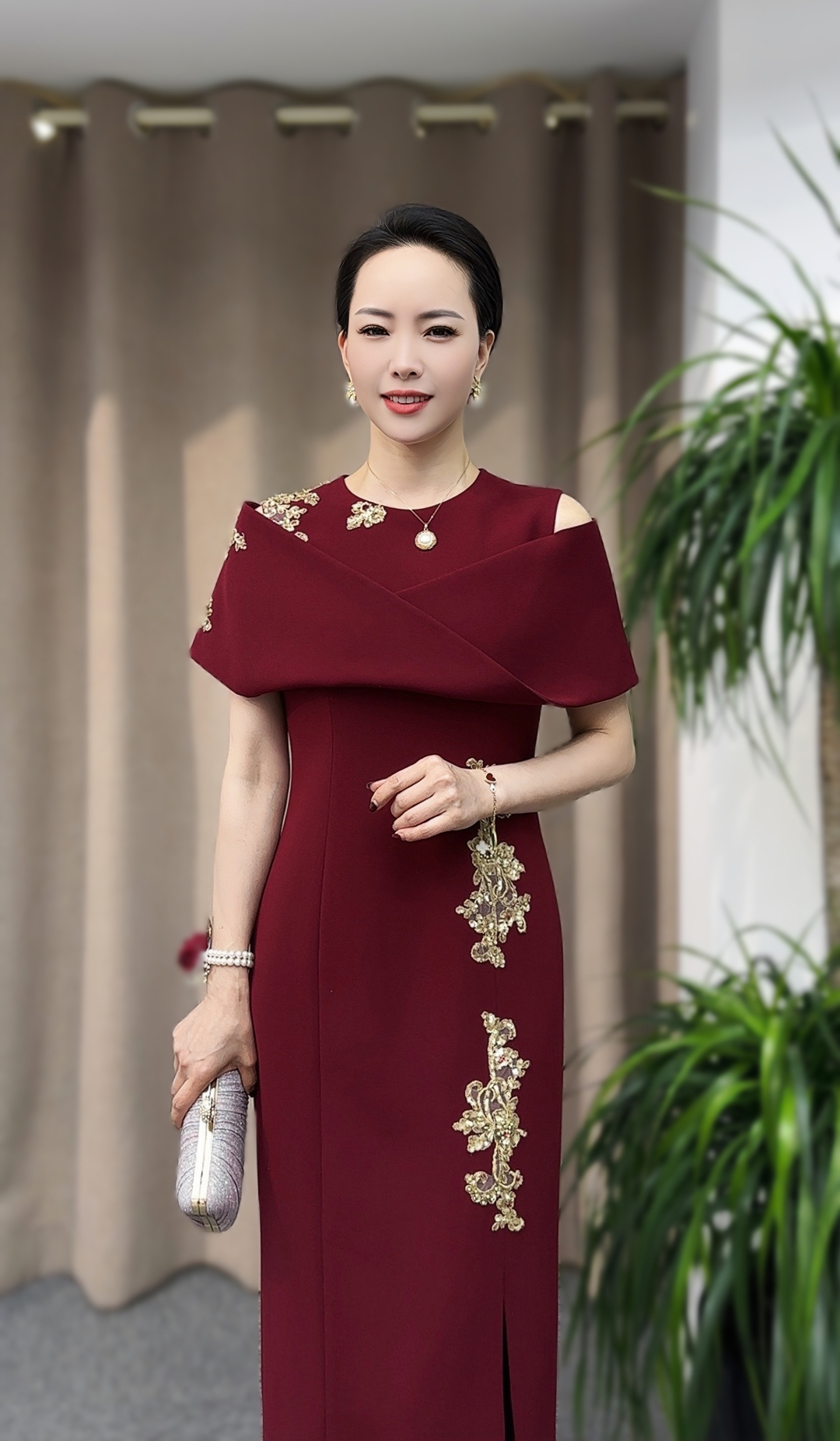 红印象高定喜婆婆妈妈婚宴晚会聚会时尚显瘦气质端庄礼服
