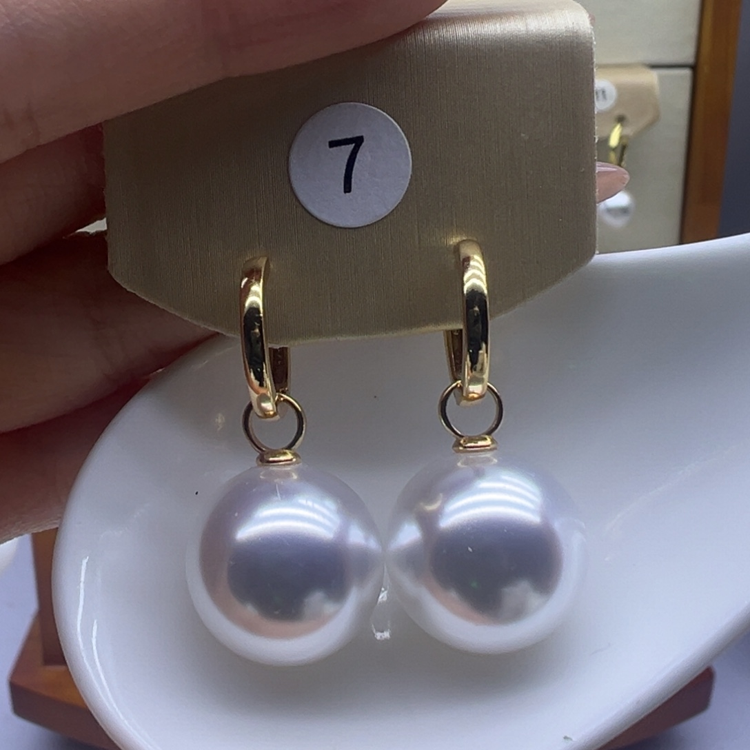 淡水珍珠耳饰银S925镶嵌