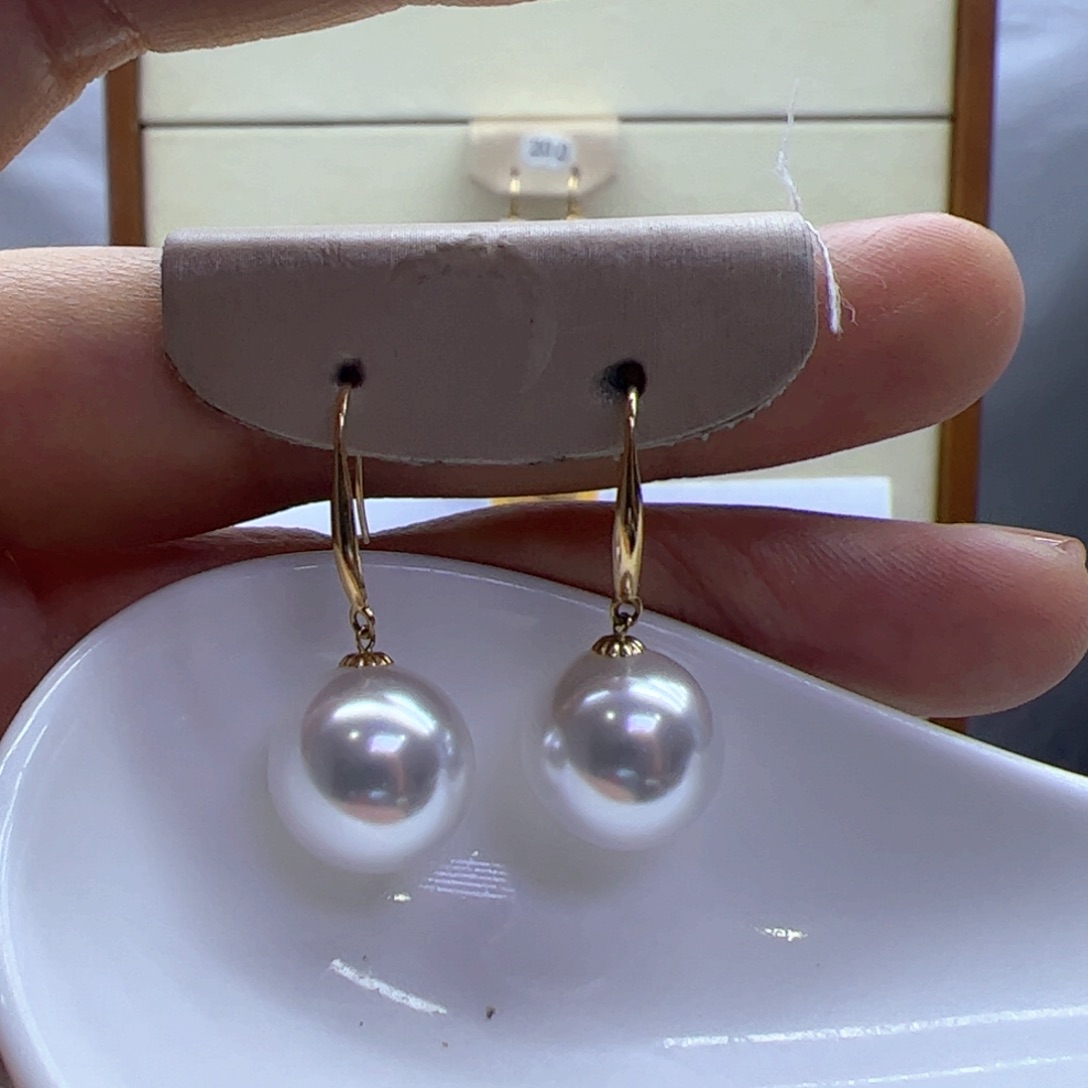 淡水珍珠耳饰18K金镶嵌
