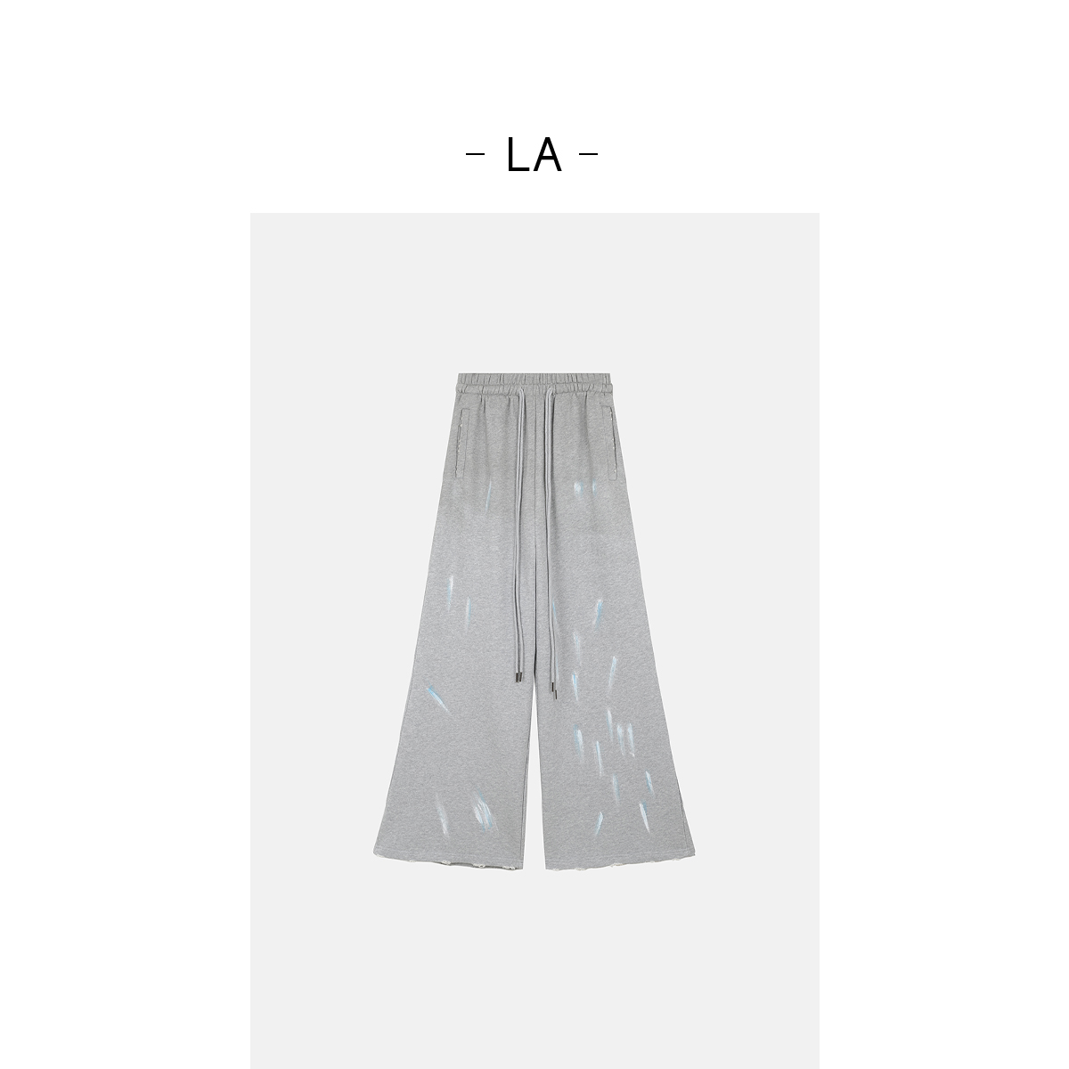 断码清默认微瑕LA  手工擦漆工艺 灰色抽绳 休闲卫裤 25763 