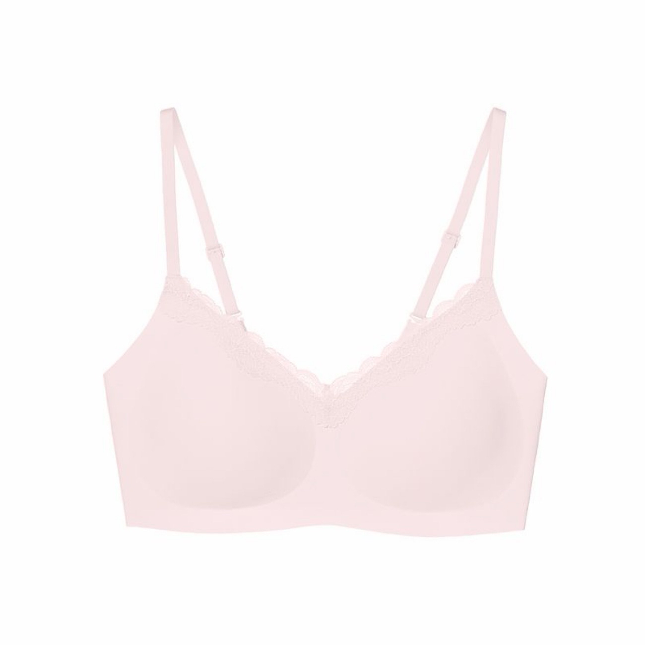 U，b蕾法式蕾丝细肩带少女聚拢文胸软支撑无痕舒适不扎肤背心款