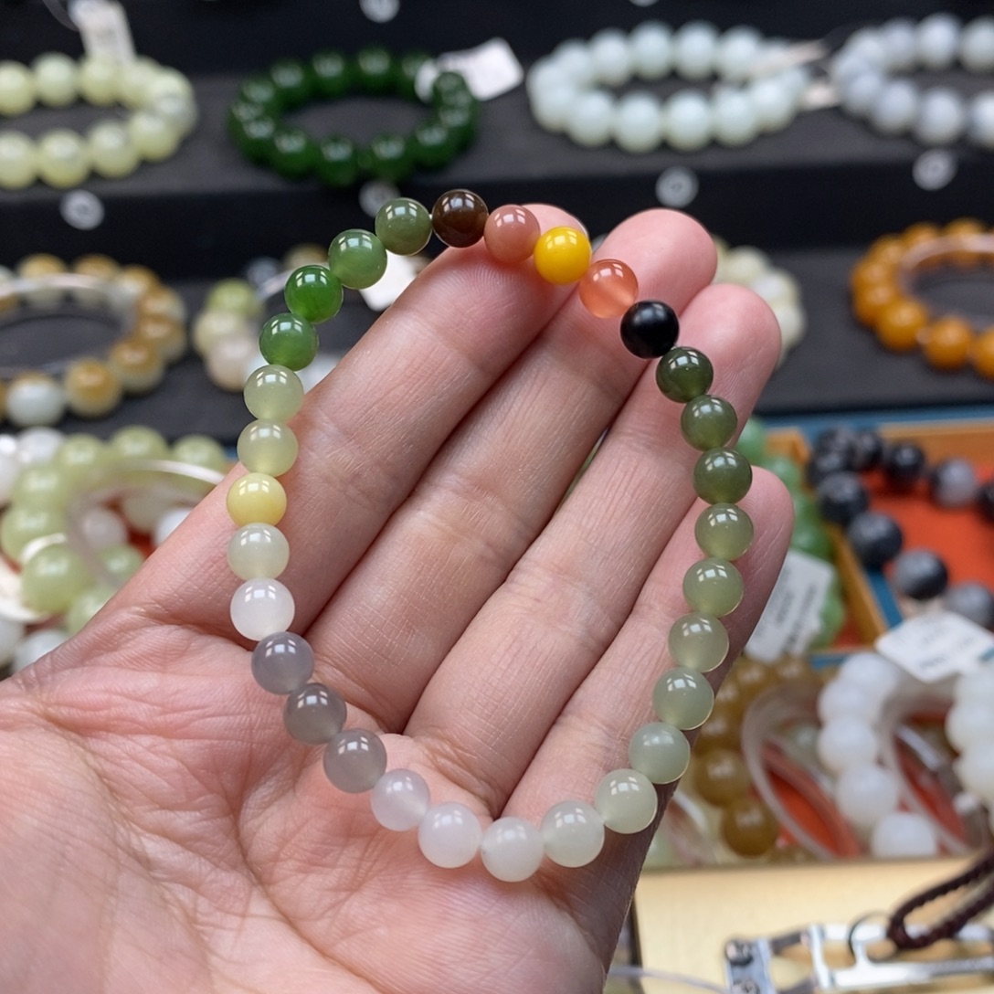 和田玉未镶嵌手链L卡6