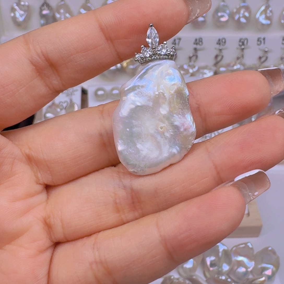 淡水珍珠耳饰银S925镶嵌