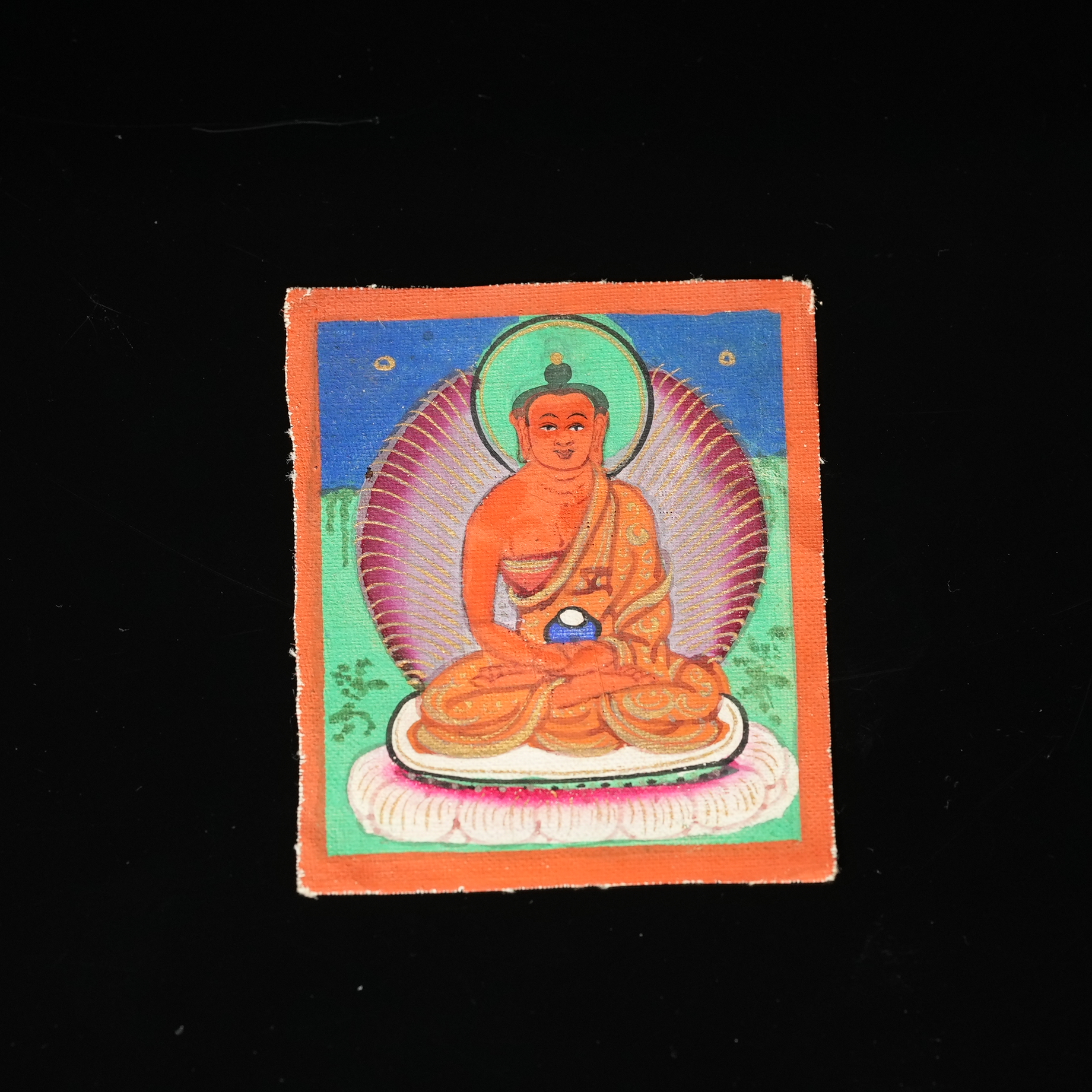 约公元19世纪阿弥陀佛扎卡（棉布绘画）【文物宝库】AABS2501251024