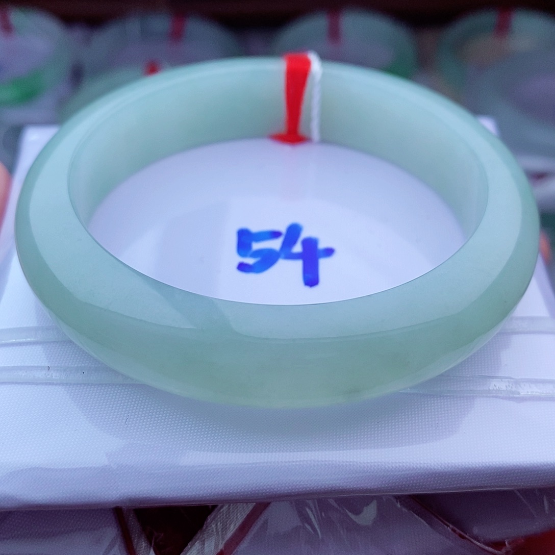 翡翠手镯未镶嵌梦*0660-54圈口 果绿