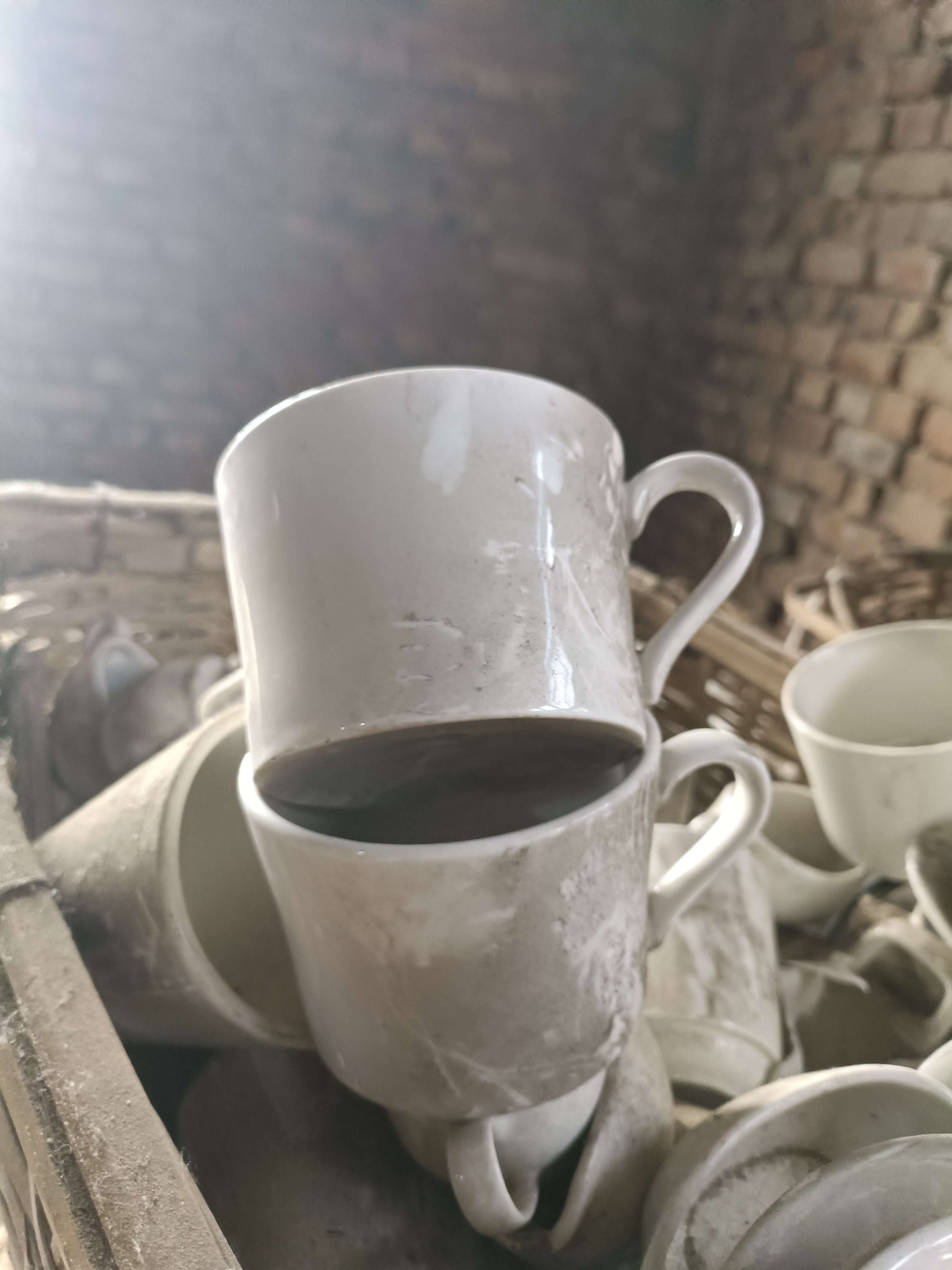 磁州窑尾货早餐杯一对