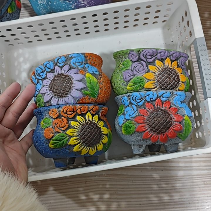 红陶吸水透气的白陶花盆凑满12发货