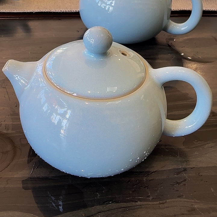 二级瑕疵天青西施壶