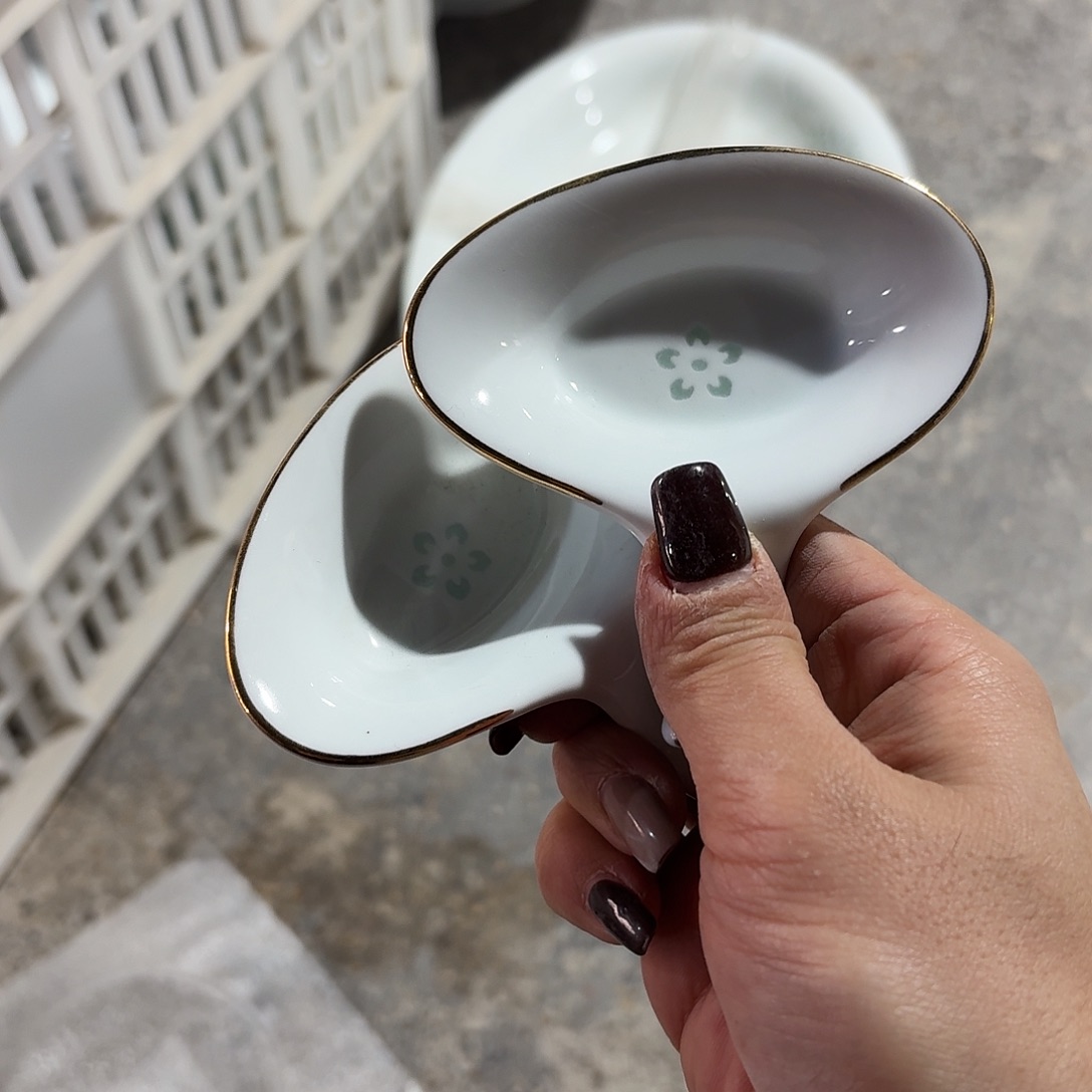 景德镇调理碟两个微瑕金