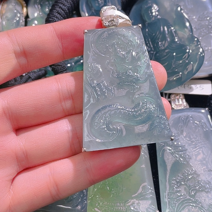 翡翠颈饰银S925镶嵌h***o57，