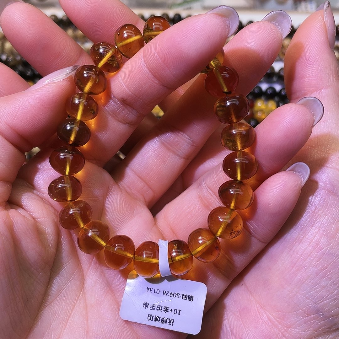 琥珀未镶嵌手链抚顺琥珀10+