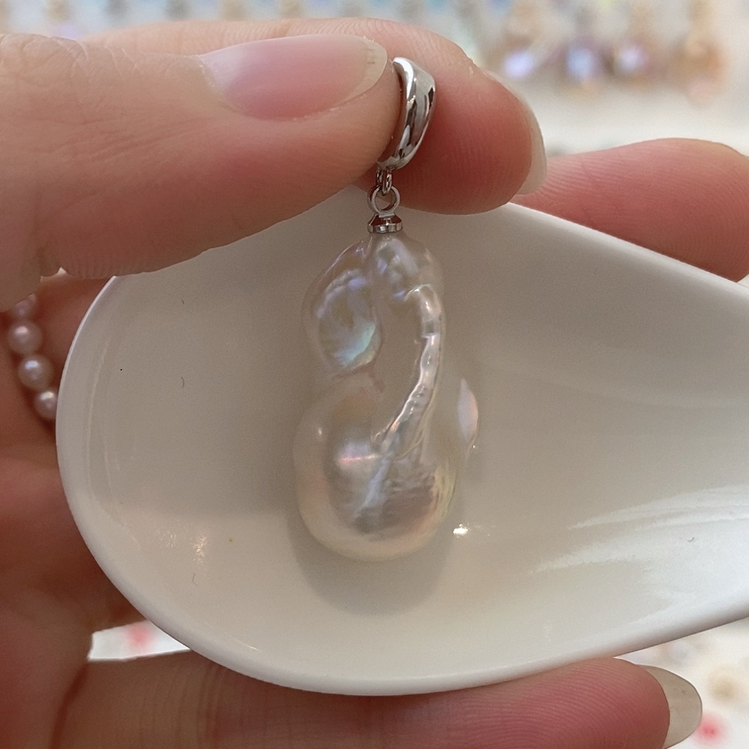 淡水珍珠颈饰银S925镶嵌