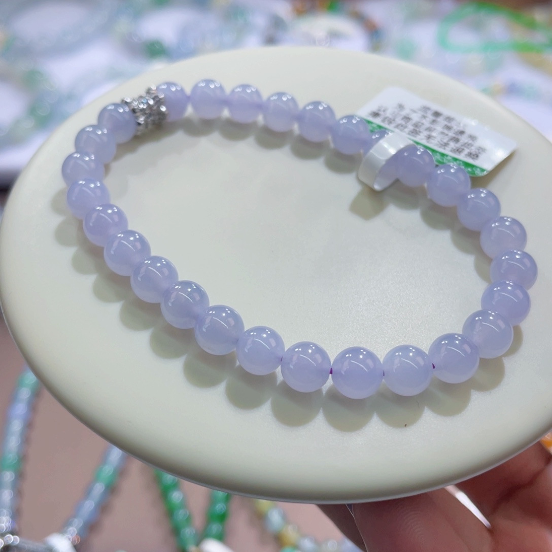 未镶嵌手链翡翠粉紫卡6.3