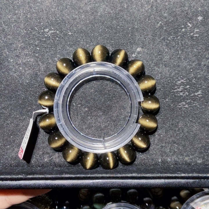 黑曜岩手串未镶嵌萌***猫