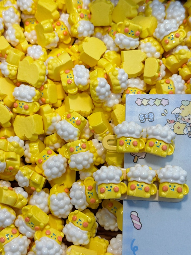 （炸锅爆米花）树脂配件diy手工钥匙链挂件