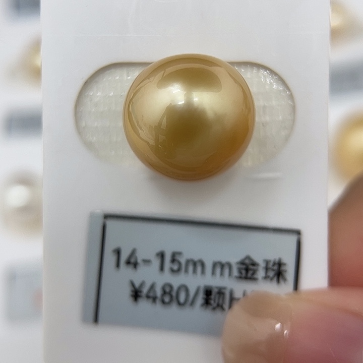 颈饰未镶嵌海水珍珠14.7mm 金珠 路路通H5 款后显圆