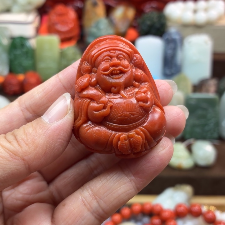 勇***心南红玛瑙未镶嵌颈饰