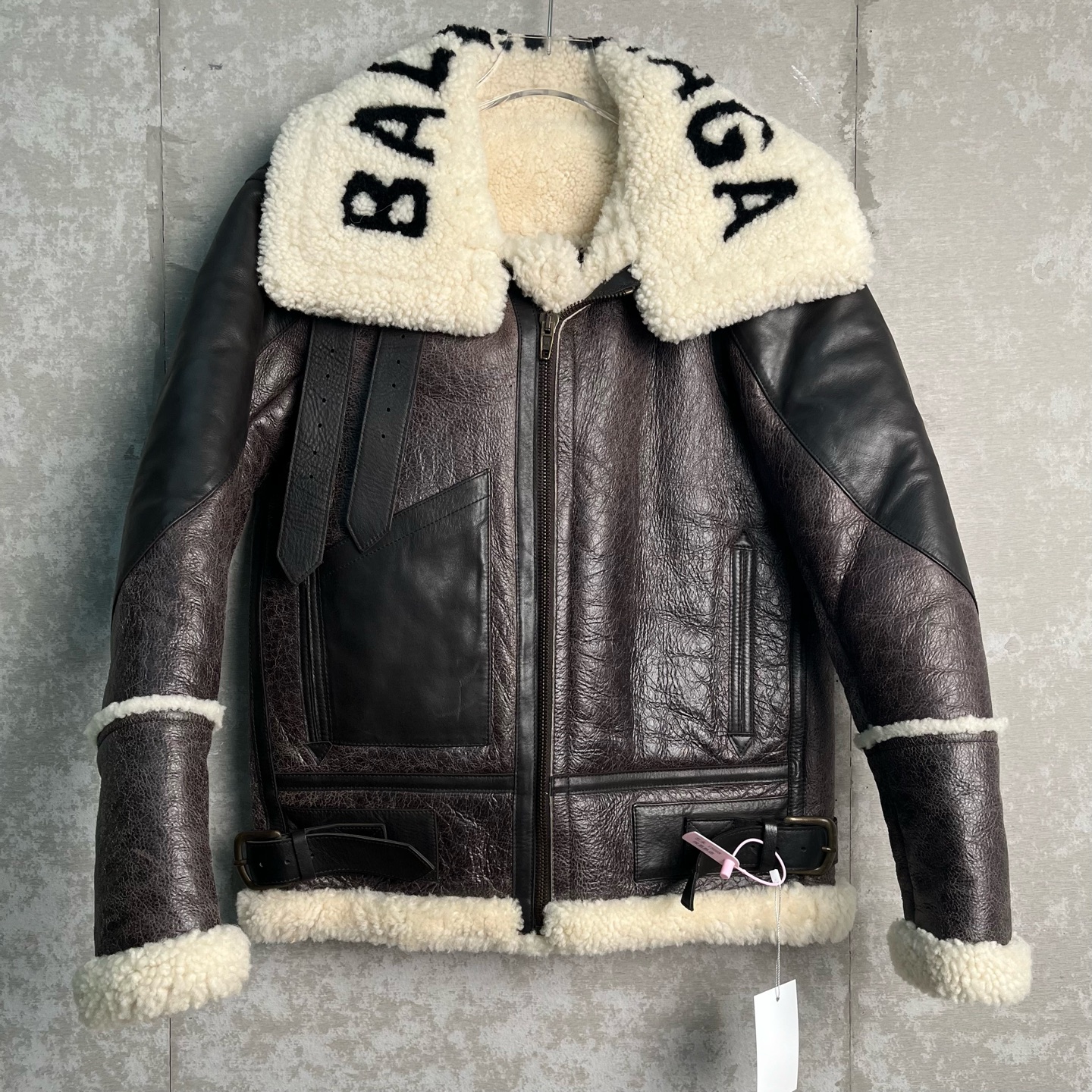 未使用 Balenciaga/巴黎世家 34*1/皮毛一体外套/13668/JP