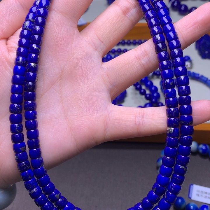 青金石手链未镶嵌6mm直切5434