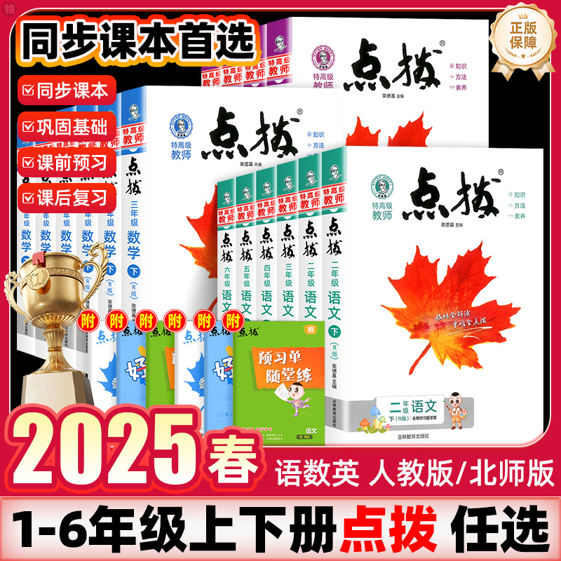 2025春新版册荣德基小学点拨1-6年级上下册语数英同步讲解教辅