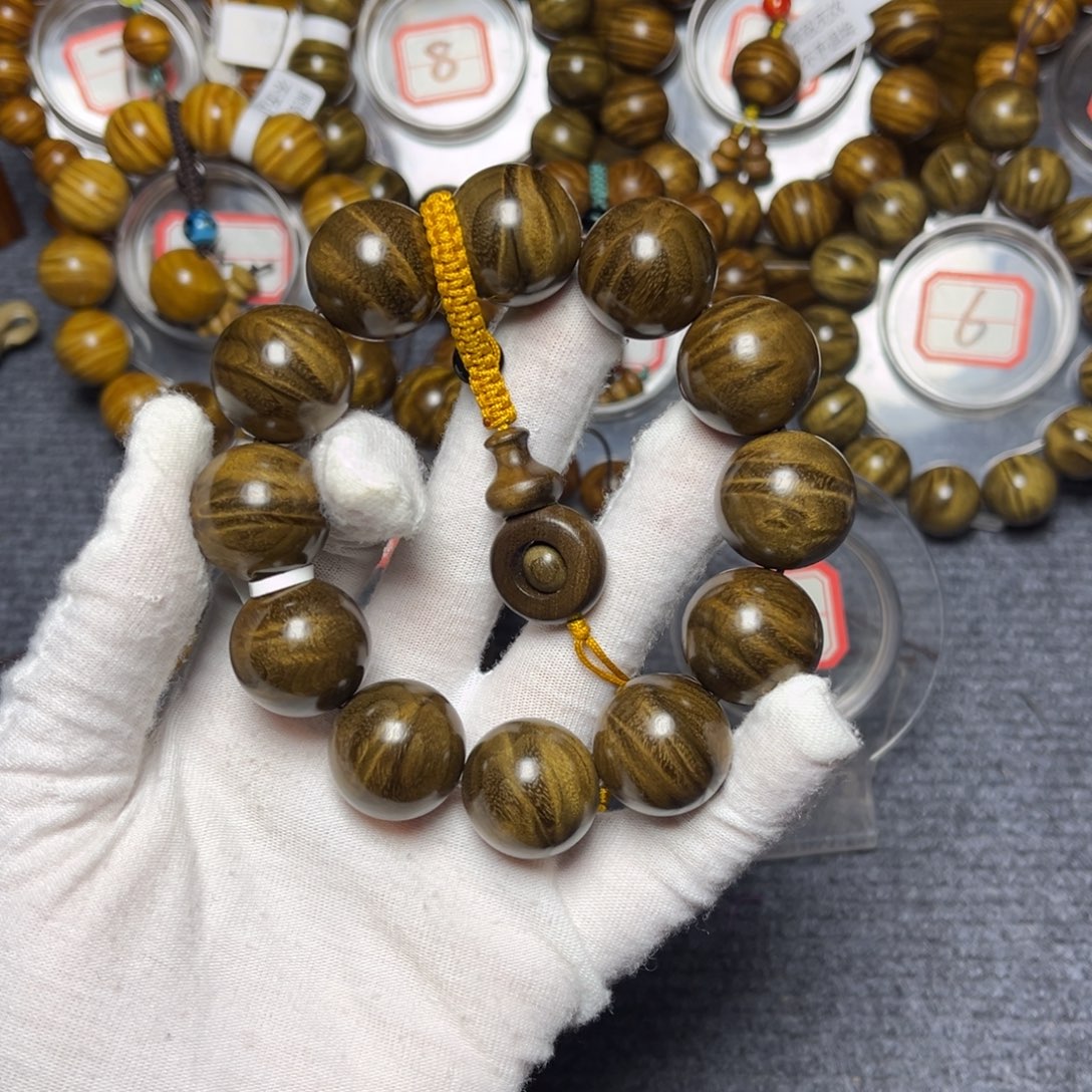 手串/手链楠木（金丝楠）阴沉2.0水波58