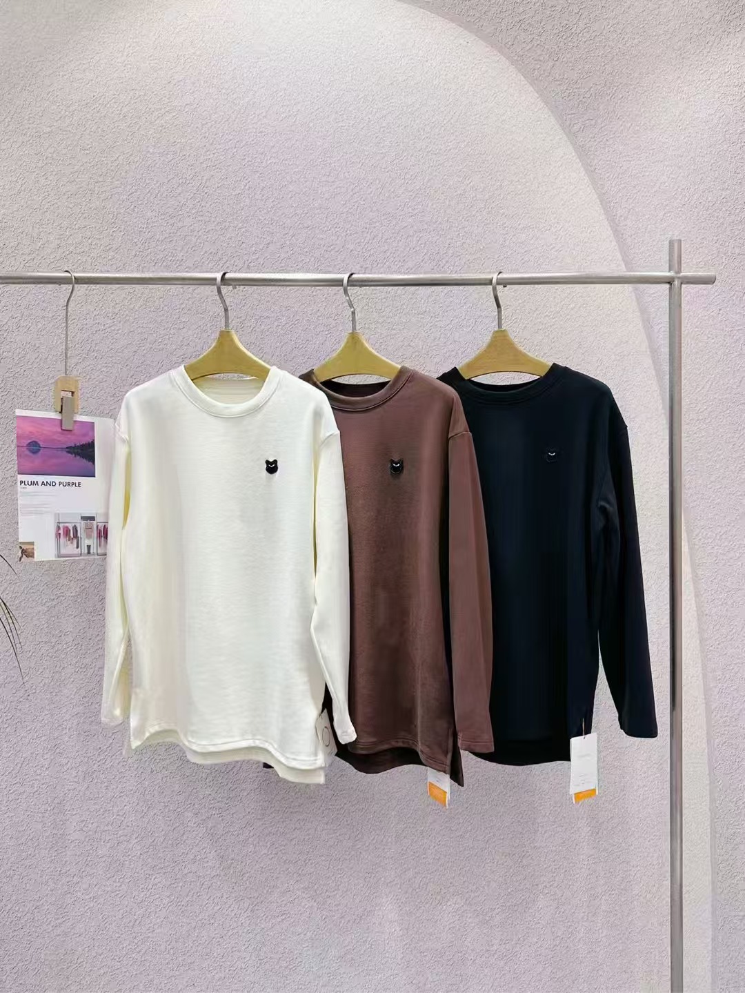 【JESXIE歌弟】百搭秋冬韩版常规款加绒T恤朋克风休闲风日常穿着028