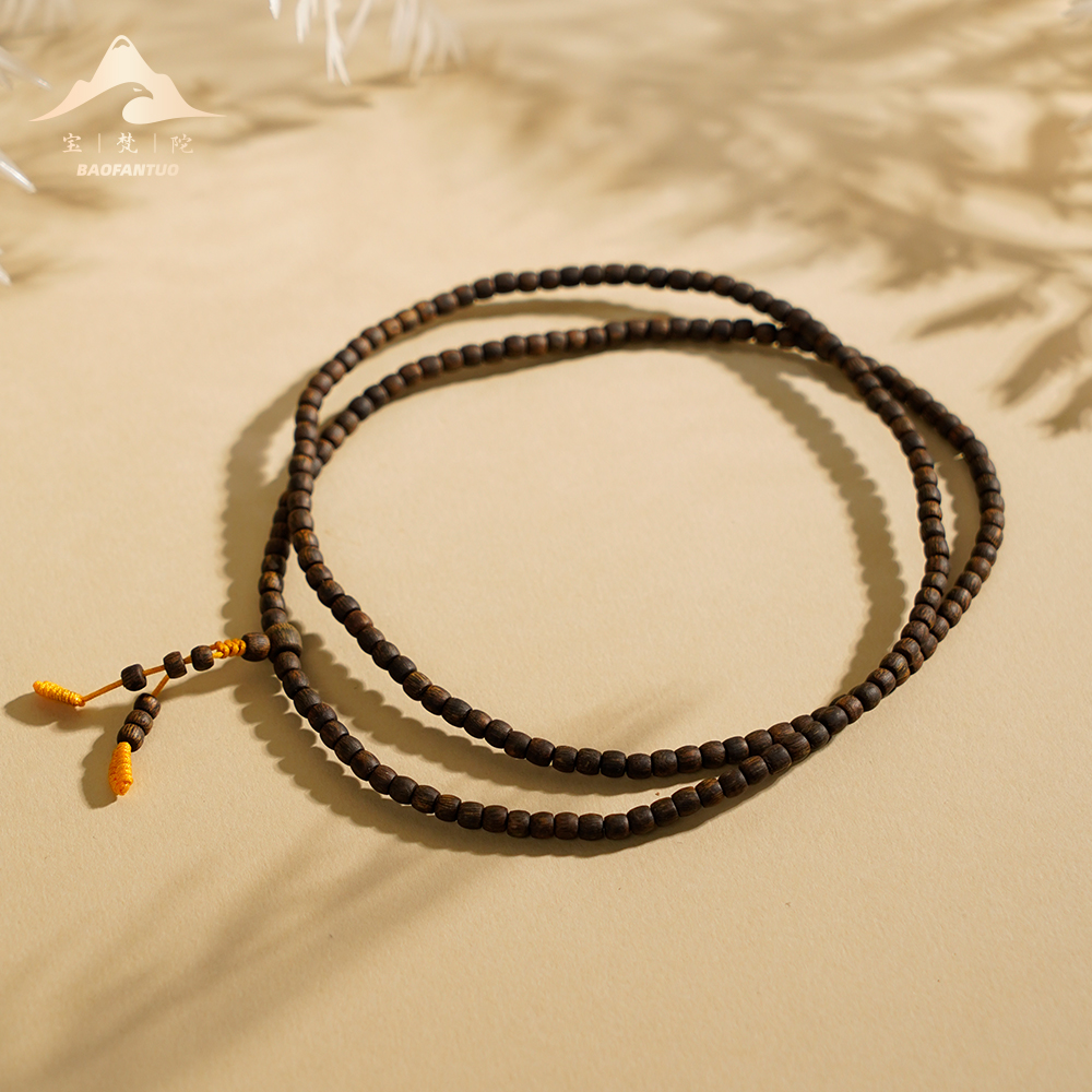 宝梵陀 沉香沉水直纹鼓珠沉香长串  7393