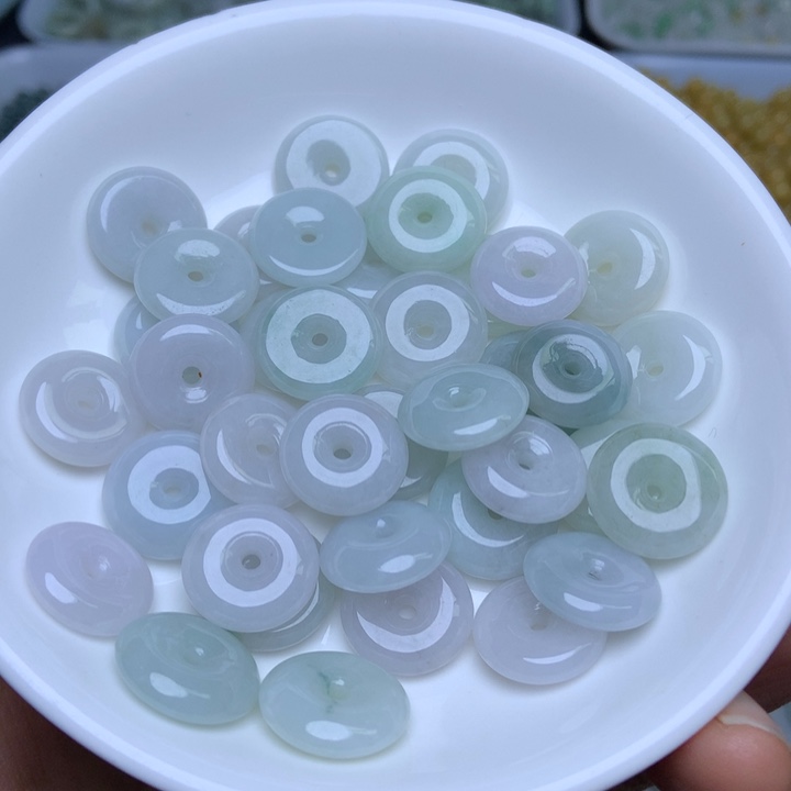 散珠翡翠卡14.6平安扣10个