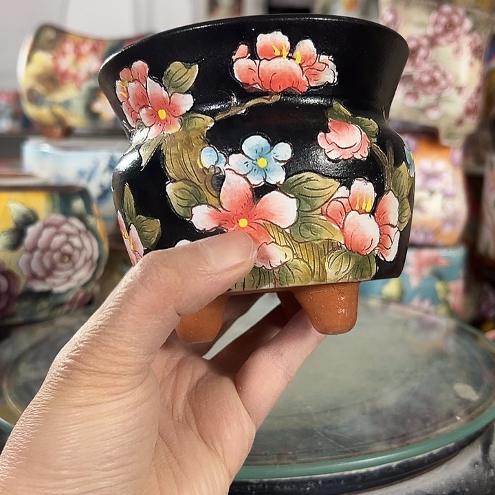 满38包邮 景德镇幸运花盆