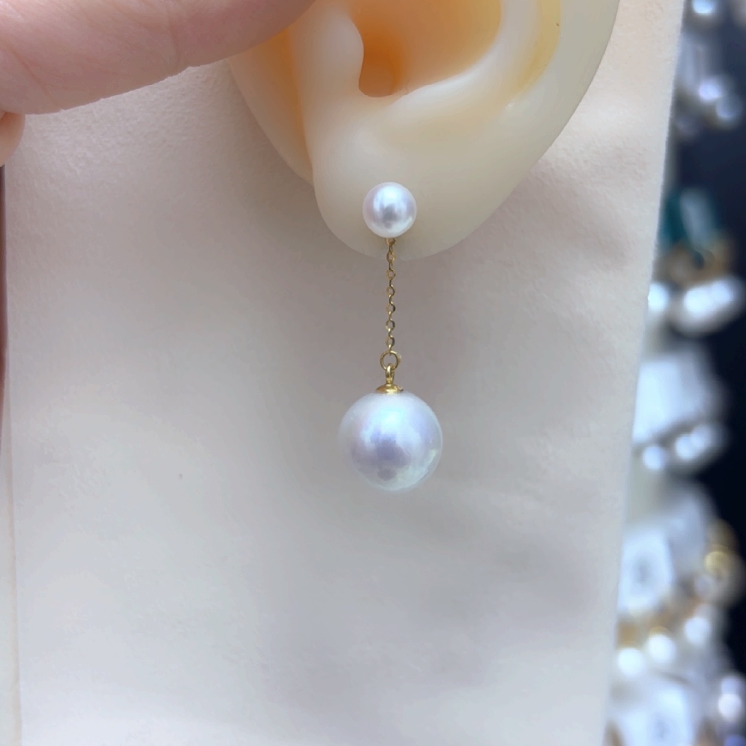 淡水珍珠耳饰银S925镶嵌