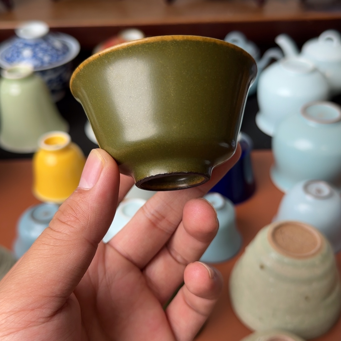 倚云煮泉茶叶末釉马蹄杯