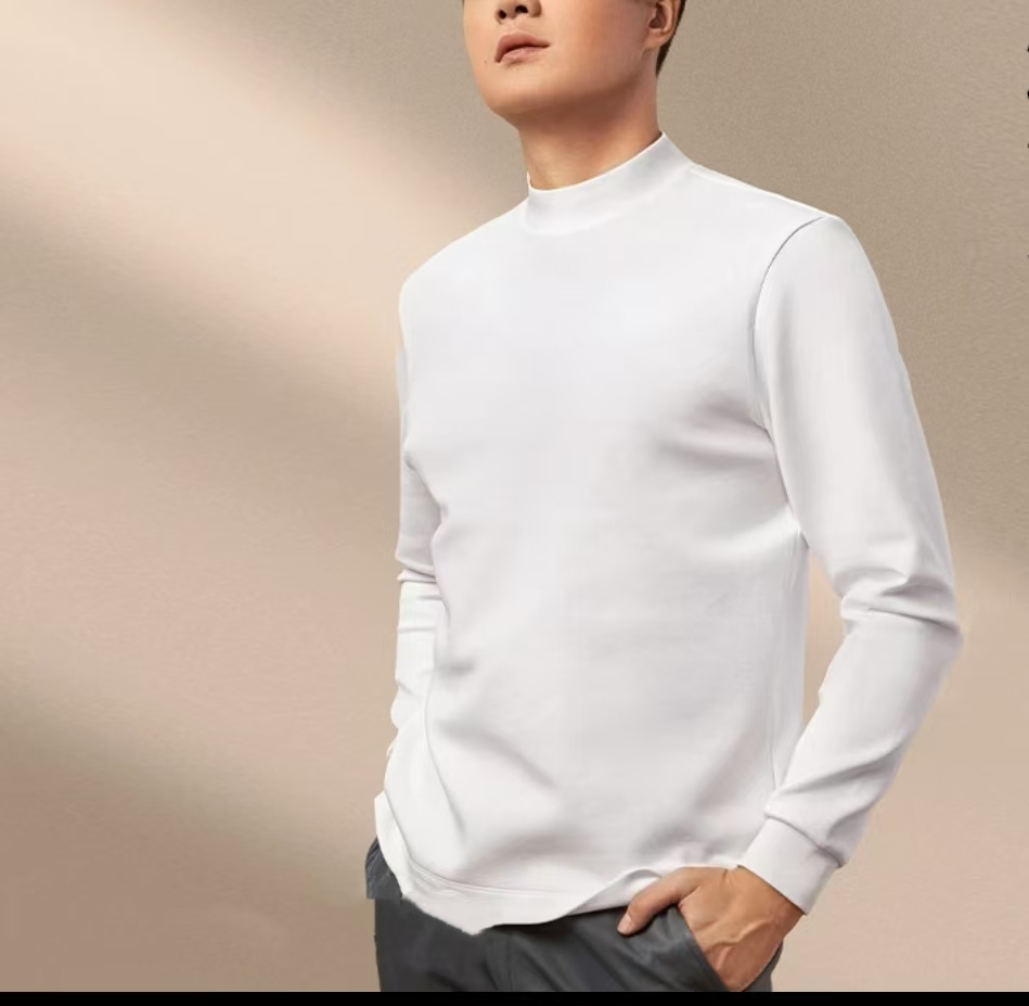 重磅莫代尔超舒服轻柔高级男士圆领T恤卫衣百搭加绒打底衫