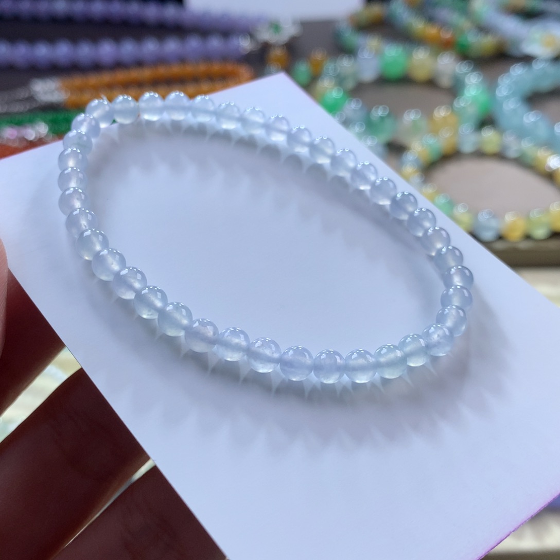 翡翠手链未镶嵌翡翠高冰梦幻仙紫卡4+