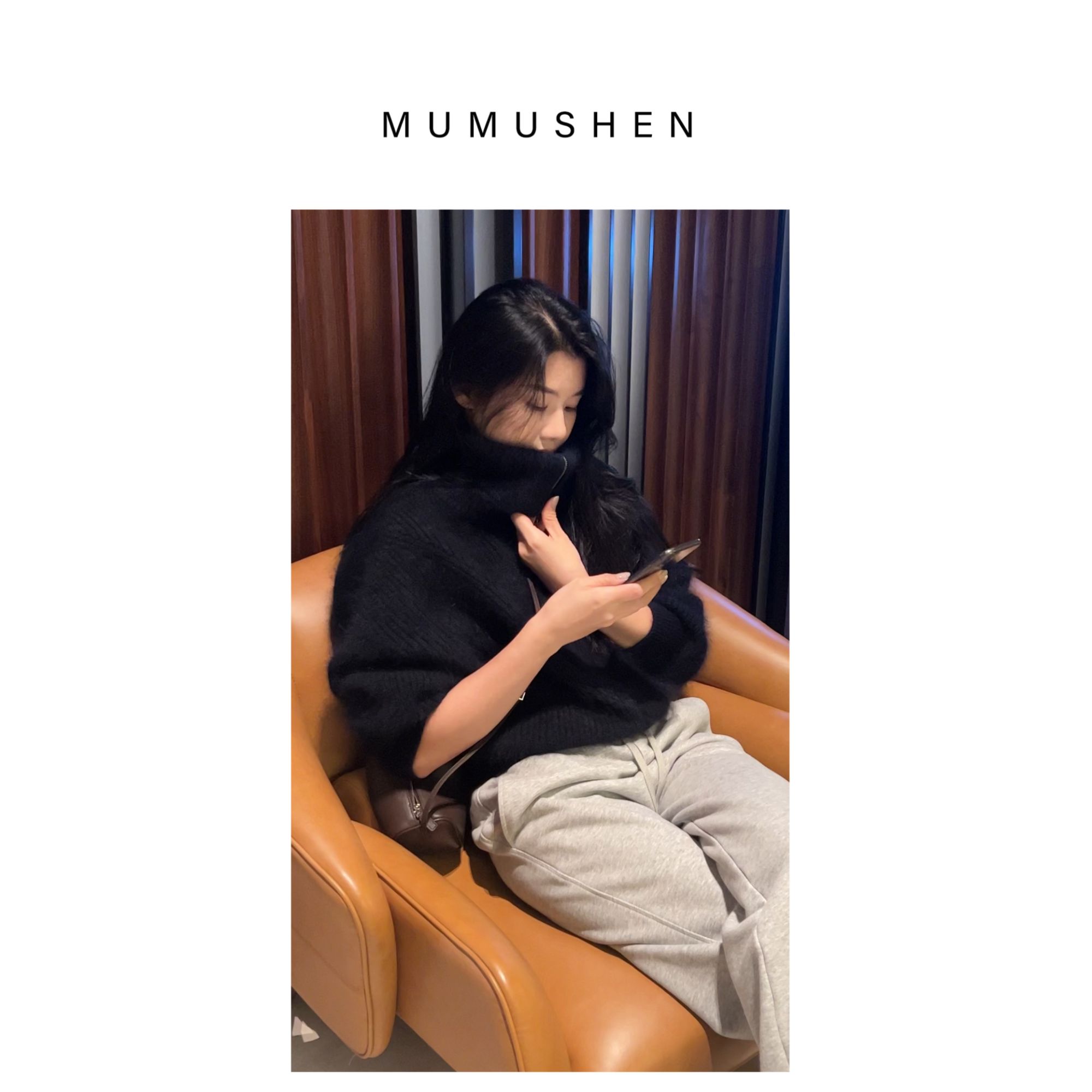 MUMUSHEN 加厚立领高领拉链毛衣外套