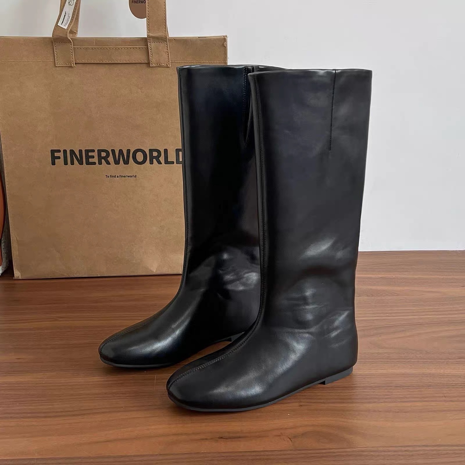 时装靴小个子小腿粗靴子长靴女鞋长筒女士高筒靴