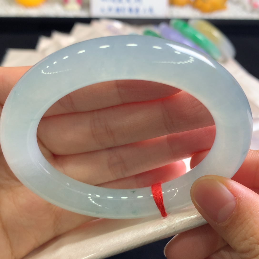 翡翠未镶嵌手镯18号冰圆条