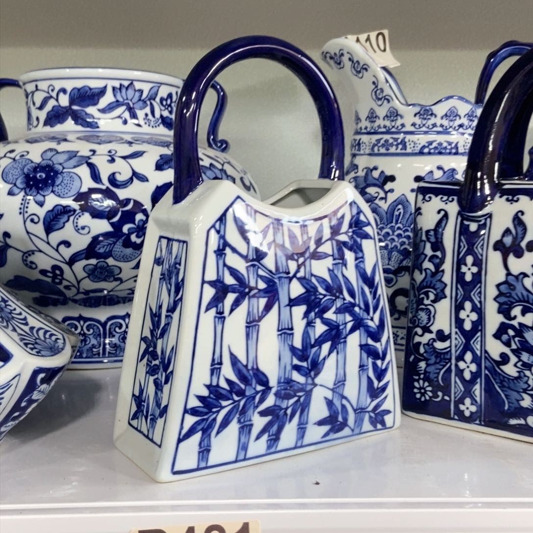 摆件花包手绘釉下彩