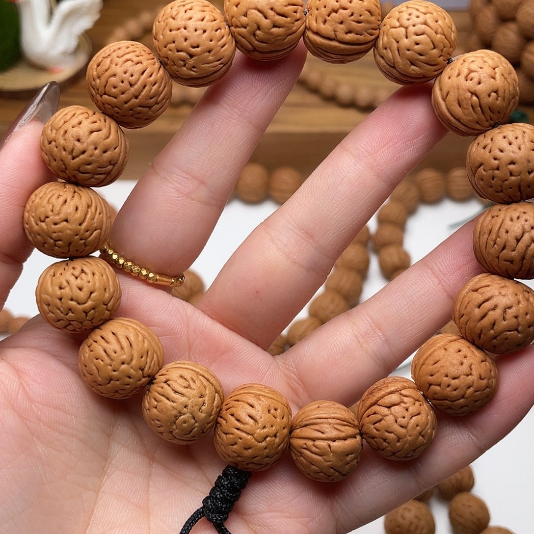 ༺***༻15加野生灯笼桃核手持