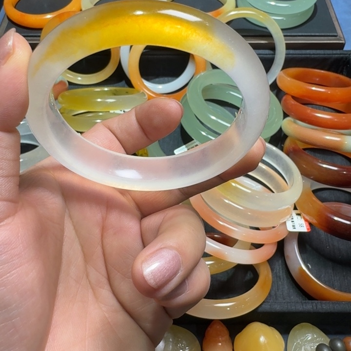 因***福石英质玉（金丝玉）未镶嵌手镯58