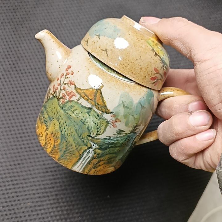 盘用****3景德镇手绘釉下彩手绘画