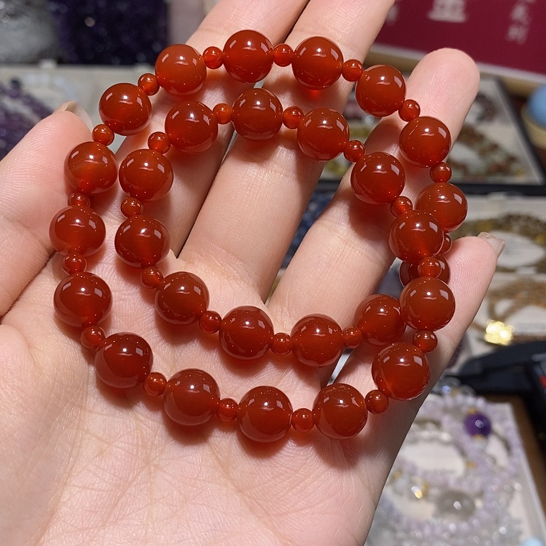 水晶手链未镶嵌红玛瑙