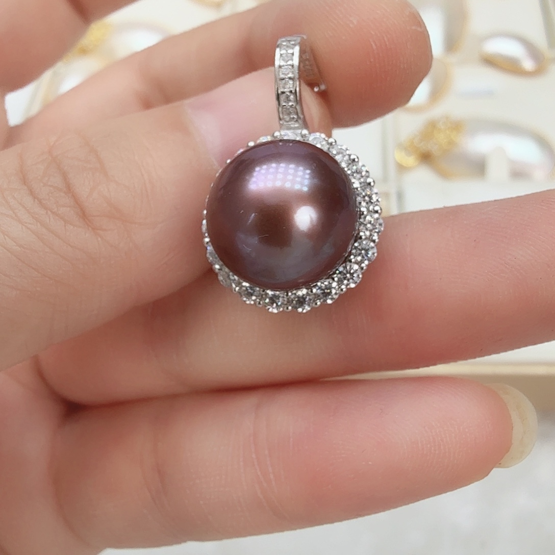 颈饰银S925镶嵌淡水珍珠